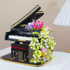Particle Building Blocks Flower Piano Decoration Model