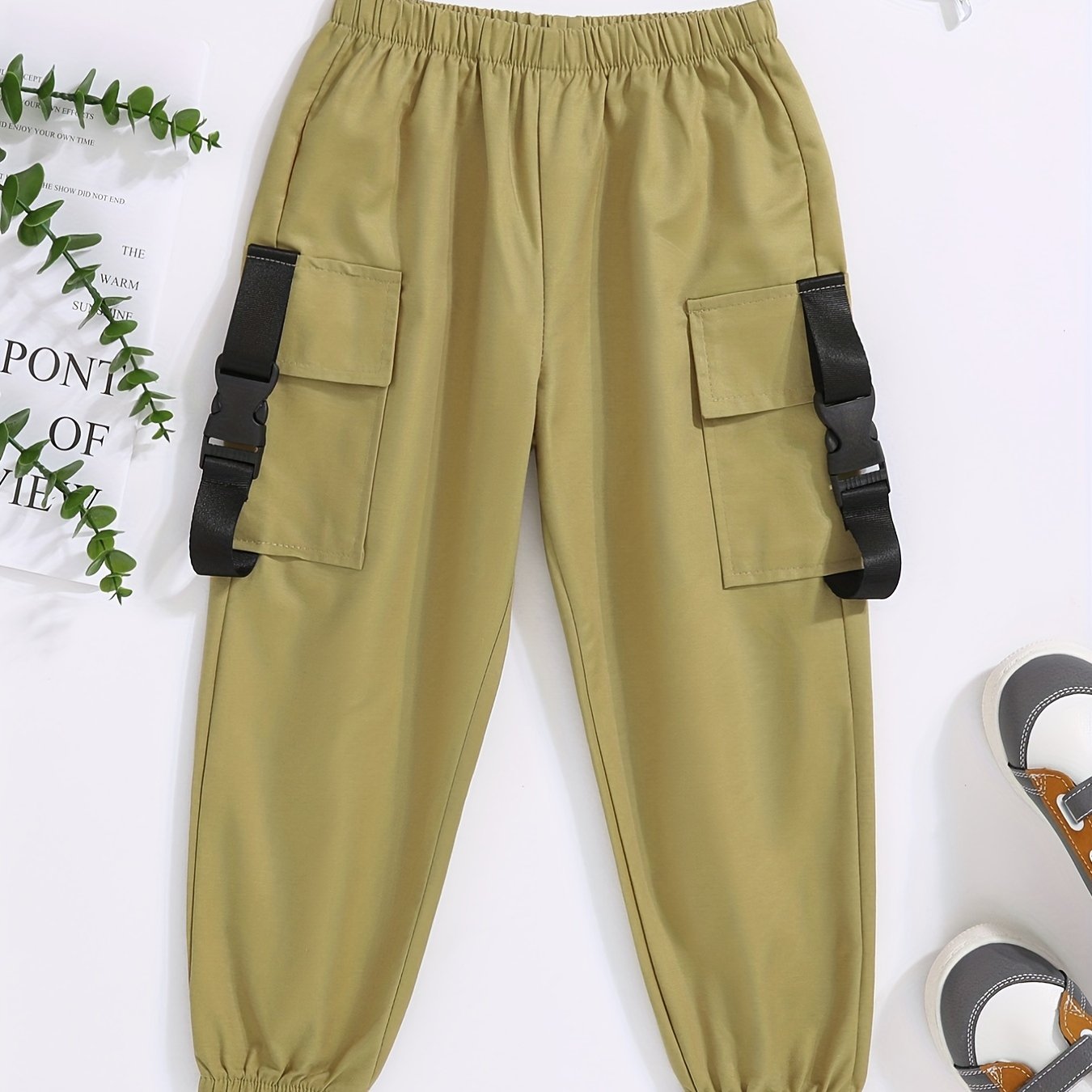 Boys Comfortable Cargo Pants Quick-dry Jogger With Pockets