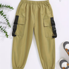 Boys Comfortable Cargo Pants Quick-dry Jogger With Pockets