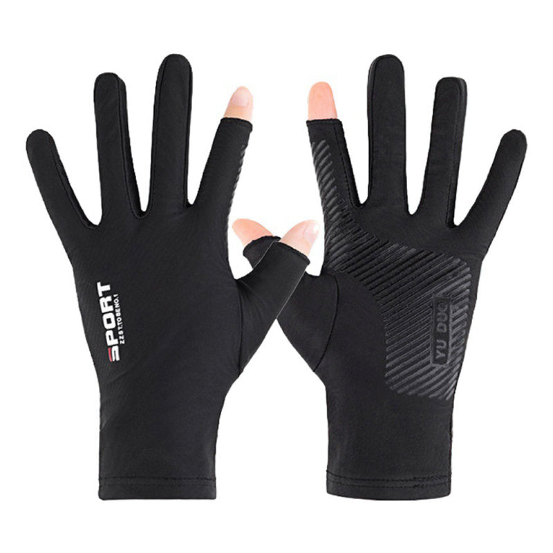 Breathable Ice Silk Cycling Gloves Anti Slip Anti UV Touch Screen