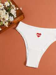 5 Pack Plus Size Sexy Heart Pattern Seamless Breathable Briefs Set