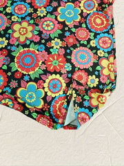 Floral Print Bell Sleeve Plus Size Dress