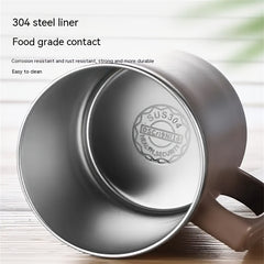 480ml Stainless Steel Water Cup with Straw and Handle, Leakproof Coffee Mug