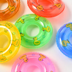 9pcs Mini Swimming Rings & Duck Colorful Pool & Dollhouse Accessories