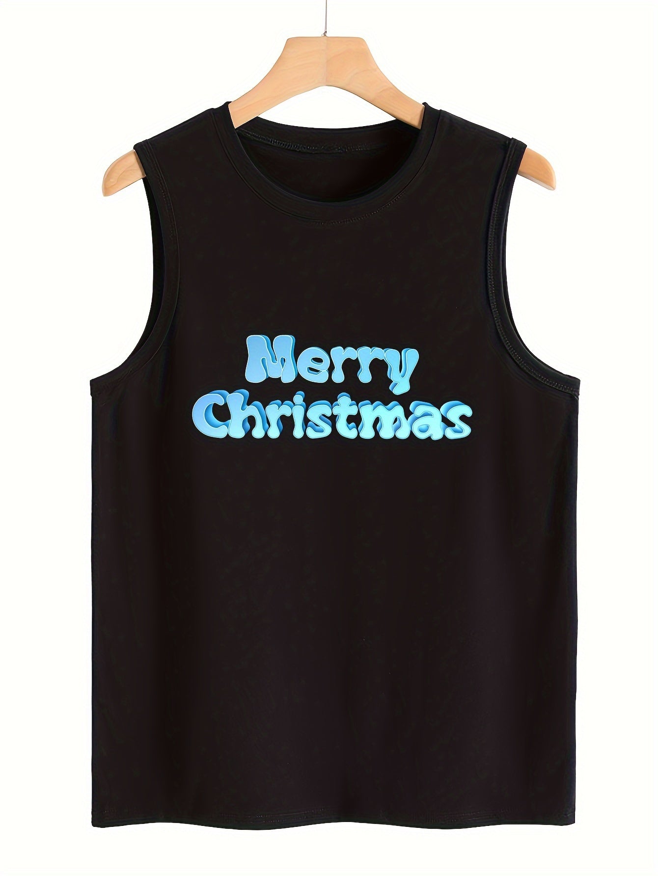 Christmas Print Tank Top Loose Basic