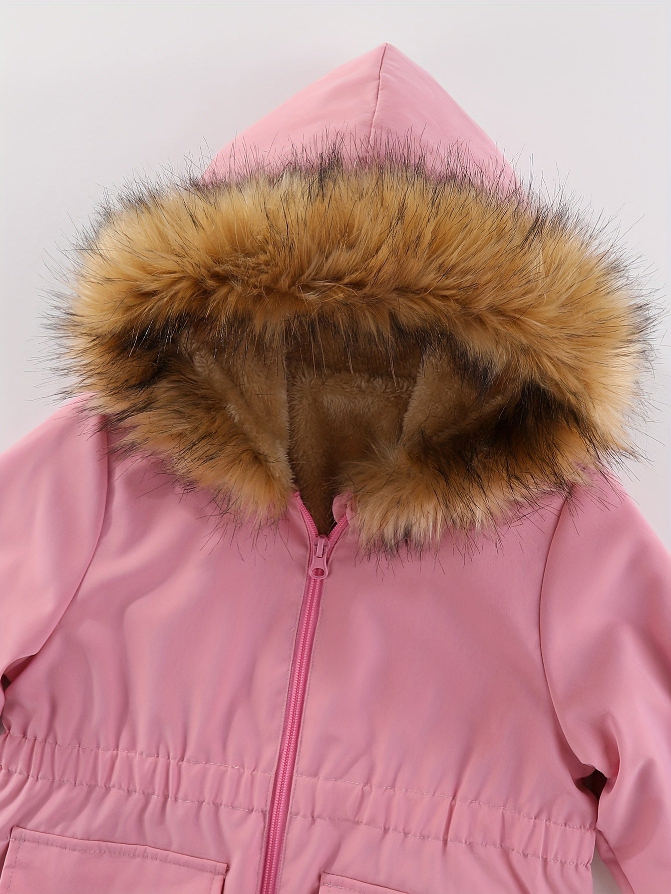 Toddler Girls Warm Fleece Lined Zip Jacket Coat With Pocket