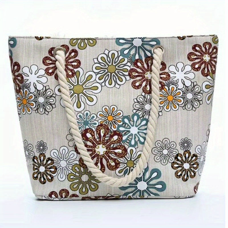 Vintage Pattern Tote Satchel Bag Canvas Travel Handbag