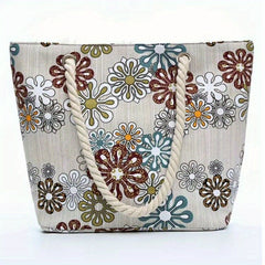Vintage Pattern Tote Satchel Bag Canvas Travel Handbag