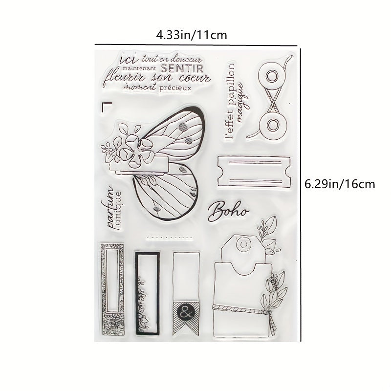 DIY Decorative Transparent Stamp - English Flower Design