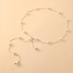 Faux Pearl Thin Belt Women's Waist Chain Waistband