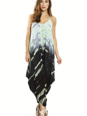 Ombre Tie Dye V Neck Harem Jumpsuit