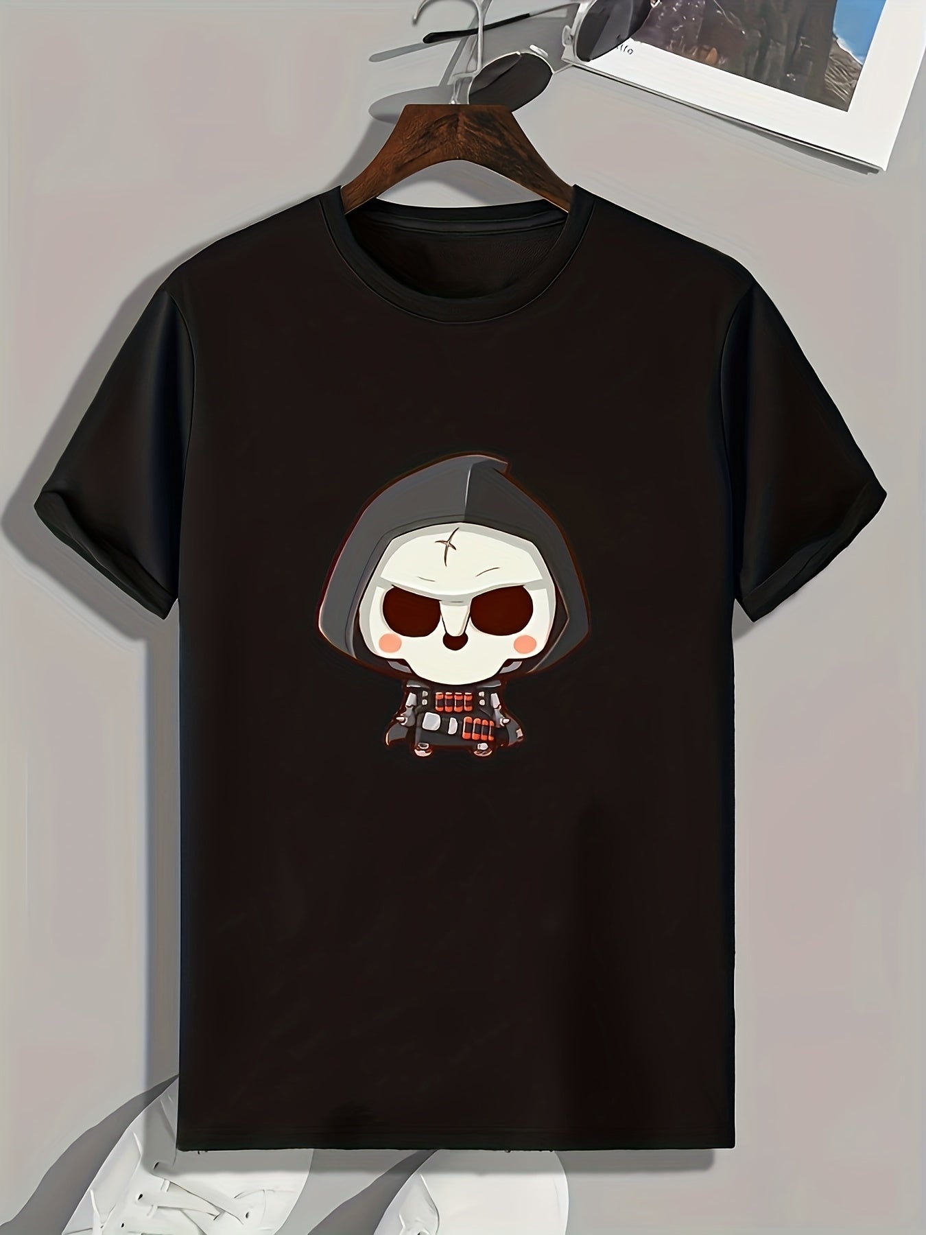 Skull Print Men's T-Shirt Casual Comfy Tees For Summer