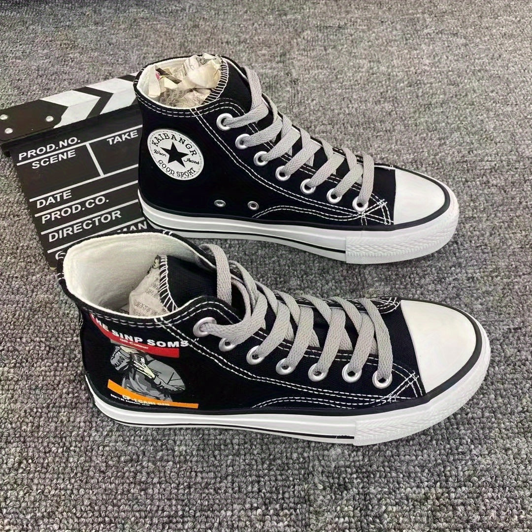 Women's Cartoon Graphic High Top Canvas Sneakers