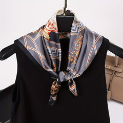 Vintage Satin Bandana Silk Square Scarf Casual Necke...