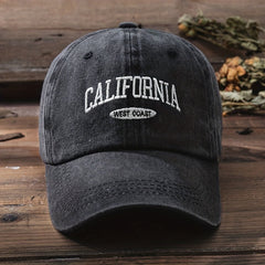 California Embroidery Baseball Cap Unisex Washed Distressed Dad Hats