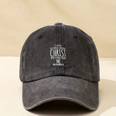 CHRIST Letter Print Baseball Cap Distressed Dad Hat Unisex Couple Sun Hat