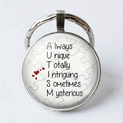 Vintage Keychain Necklace English Charm for Bags Wallets Accessories