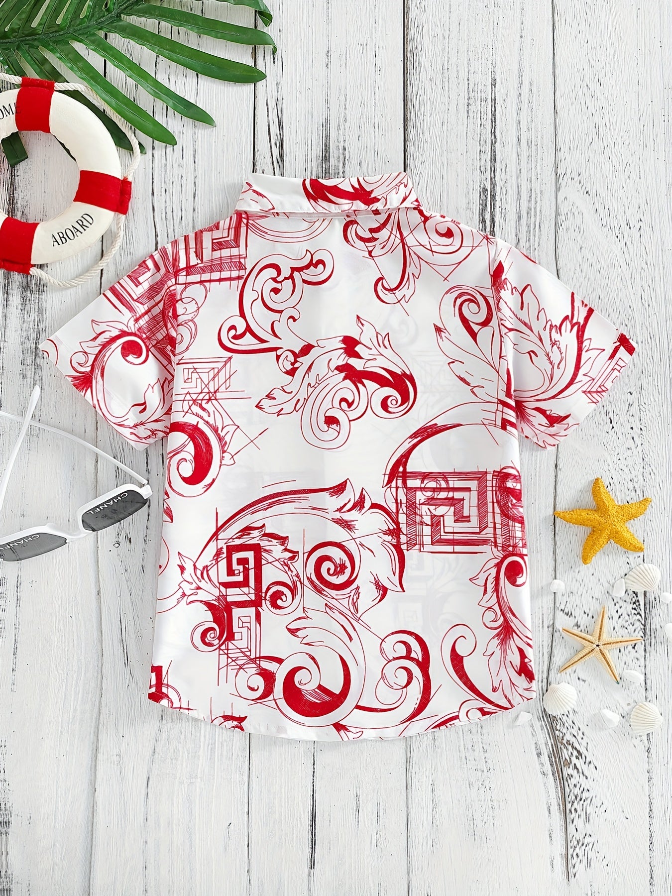 Boys Porcelain Pattern Button Up Shirt