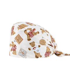 Light Cartoon Print Nurse Hat Adjustable Scrub Cap
