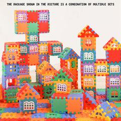 Colorful Building Blocks House Toy 3D Assembly Puzzle