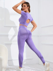 Yoga Crop Top & High Stretch Leggings 2pc Set Women's Activewear
