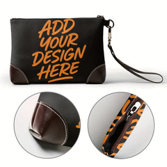 Vintage Style Leather Clutch Geometric Pattern