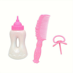 3pcs Doll Accessory Set - Pacifier, Bottle, Comb - Ideal for Grooming