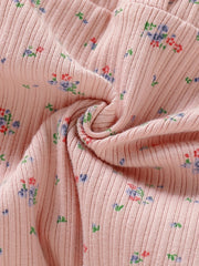 Infant Girl's Floral Print Romper Long Sleeve Bodysuit