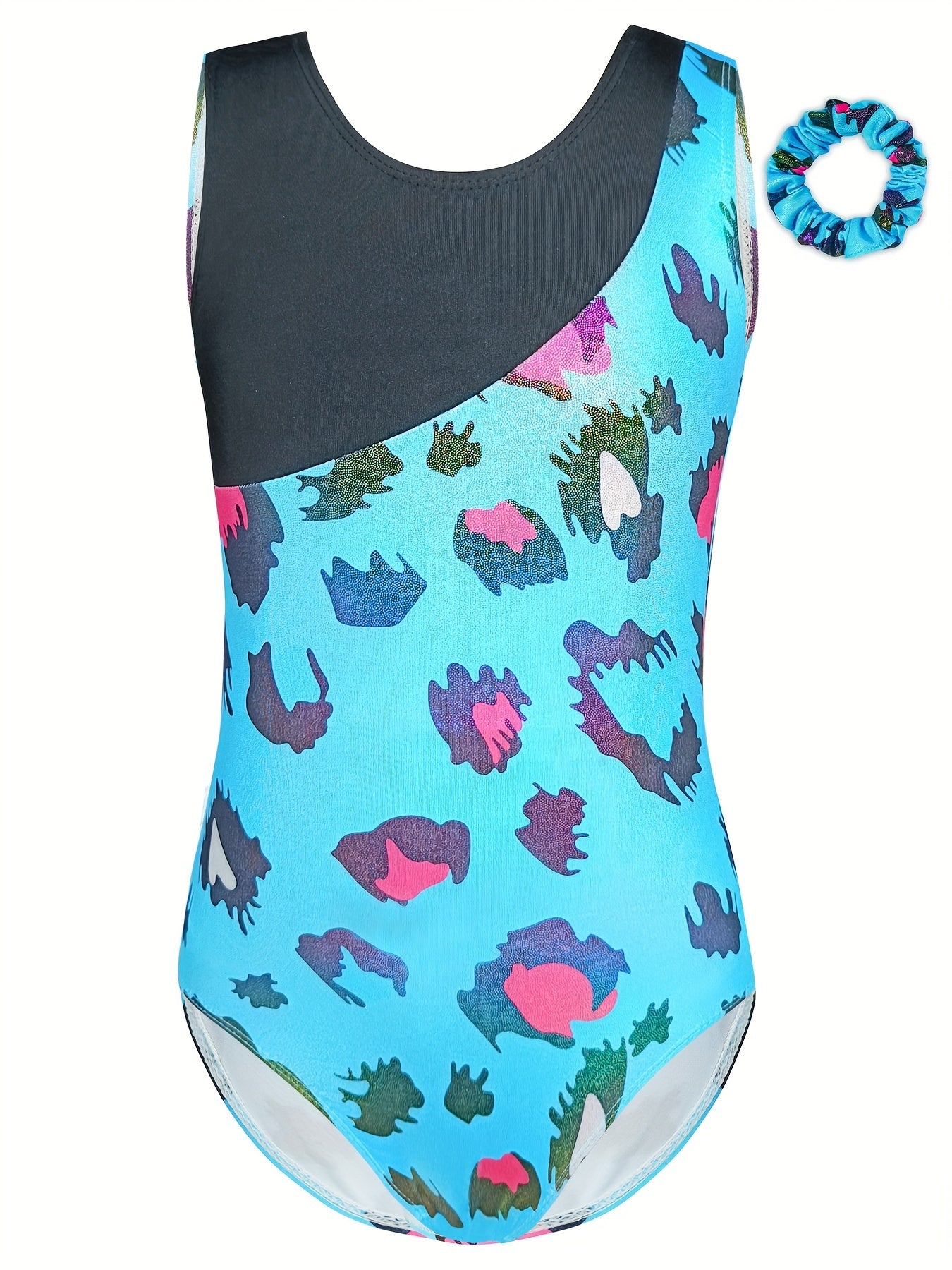 Leopard Print Gymnastics Practice Jumpsuit Romper Girls Yoga