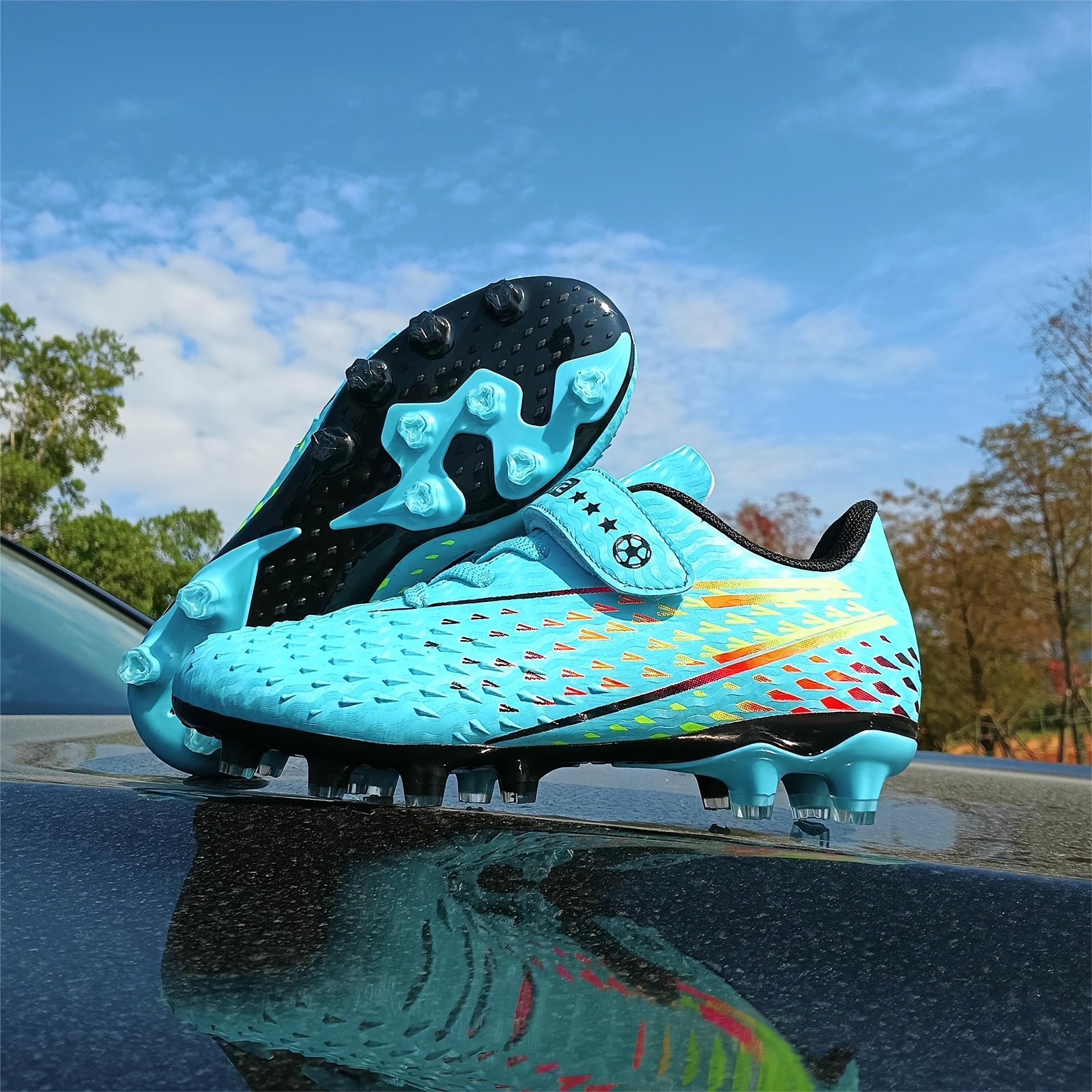 Boy's Non Slip Spiked Football Cleat - Outdoor Soccer Shoes