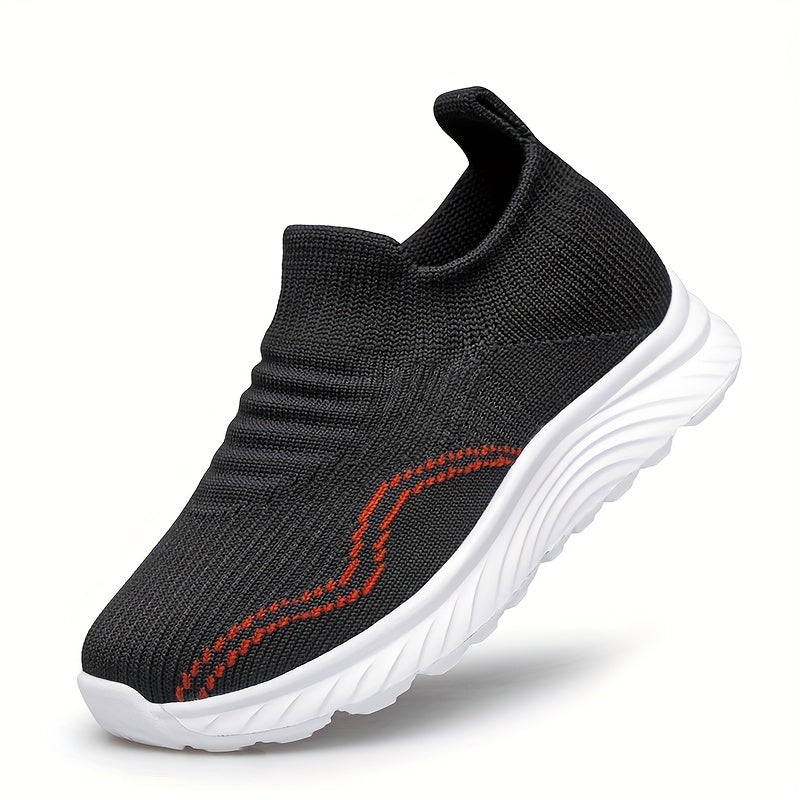 Girls Knit Slip On Casual Shoes Lightweight Comfy Non Slip Walking Shoes Kids