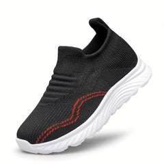 Girls Knit Slip On Casual Shoes Lightweight Comfy Non Slip Walking Shoes Kids