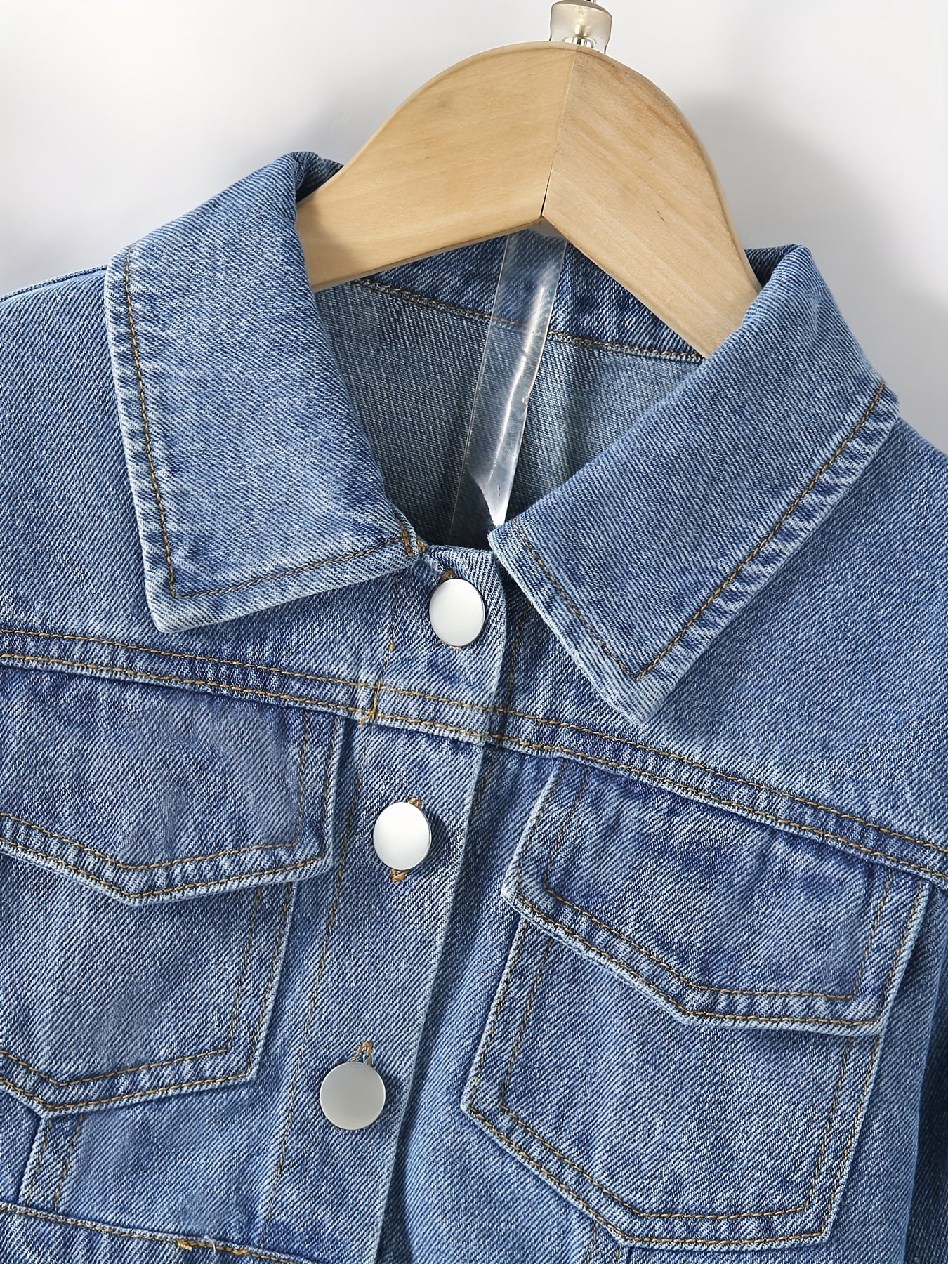 Girl's Denim 2pcs Jacket & Shorts Set Street Style Casual Outfits