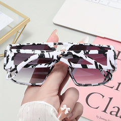 Oversized Top Bar Sunglasses Rhinestone Gradient UV400