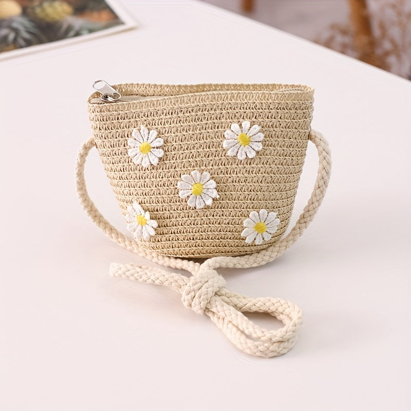 Flower Braided Crossbody Bag for Girls
