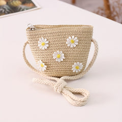 Flower Braided Crossbody Bag for Girls