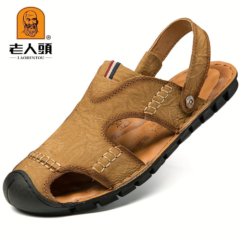 LAORENTOU Men's Stitched Closed Toe Non Slip Slippers