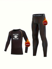 2pcs Toddler Kids Fleece Compression Sets Football Print Long Sleeve