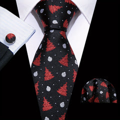 Barry Wang Men's Yellow Cartoon Jacquard Tie Set