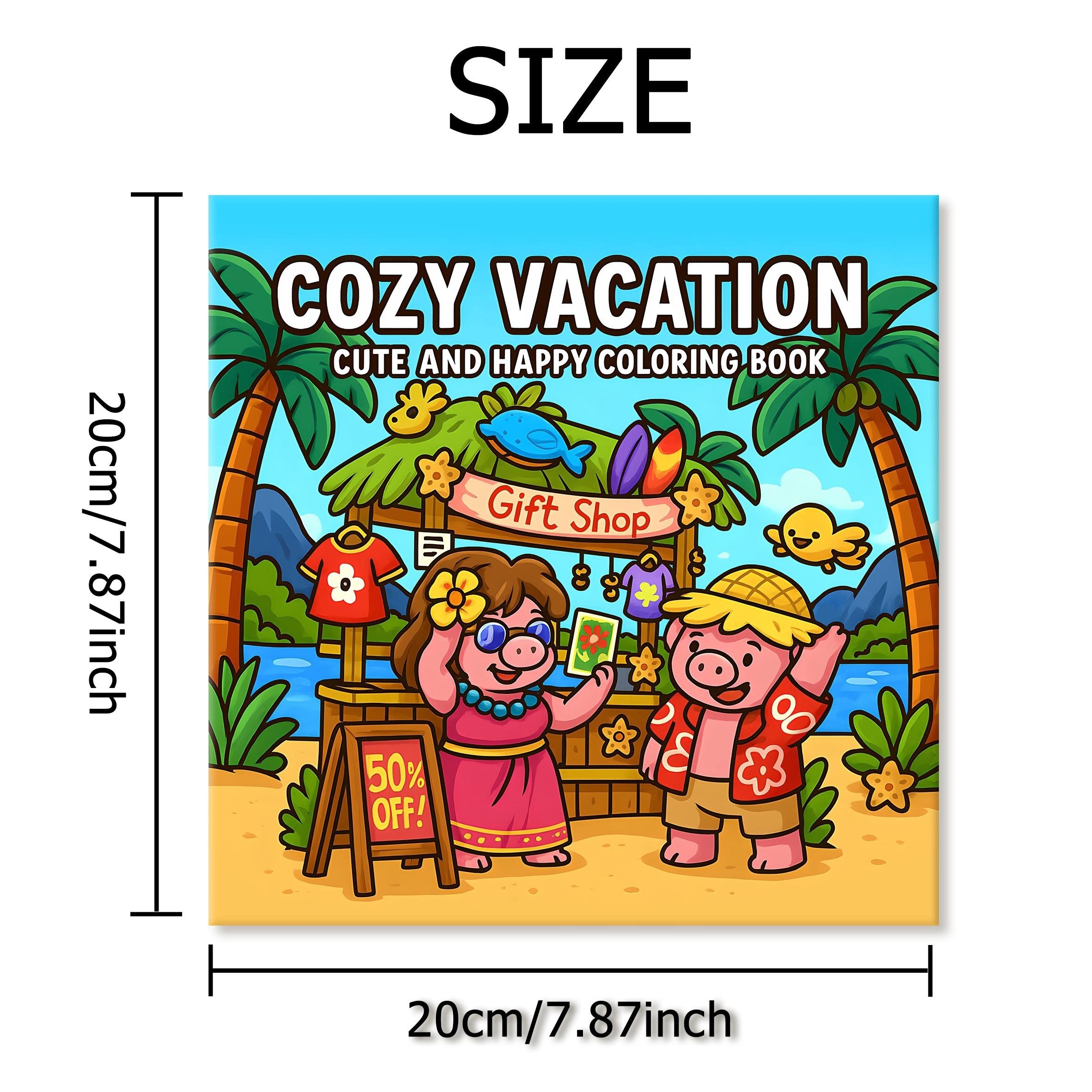 Tropical Beach Adult Coloring Book - 24 Pages of Summer Fun Scenes