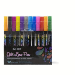 12-color Double Line Outline Pen Set for School Year