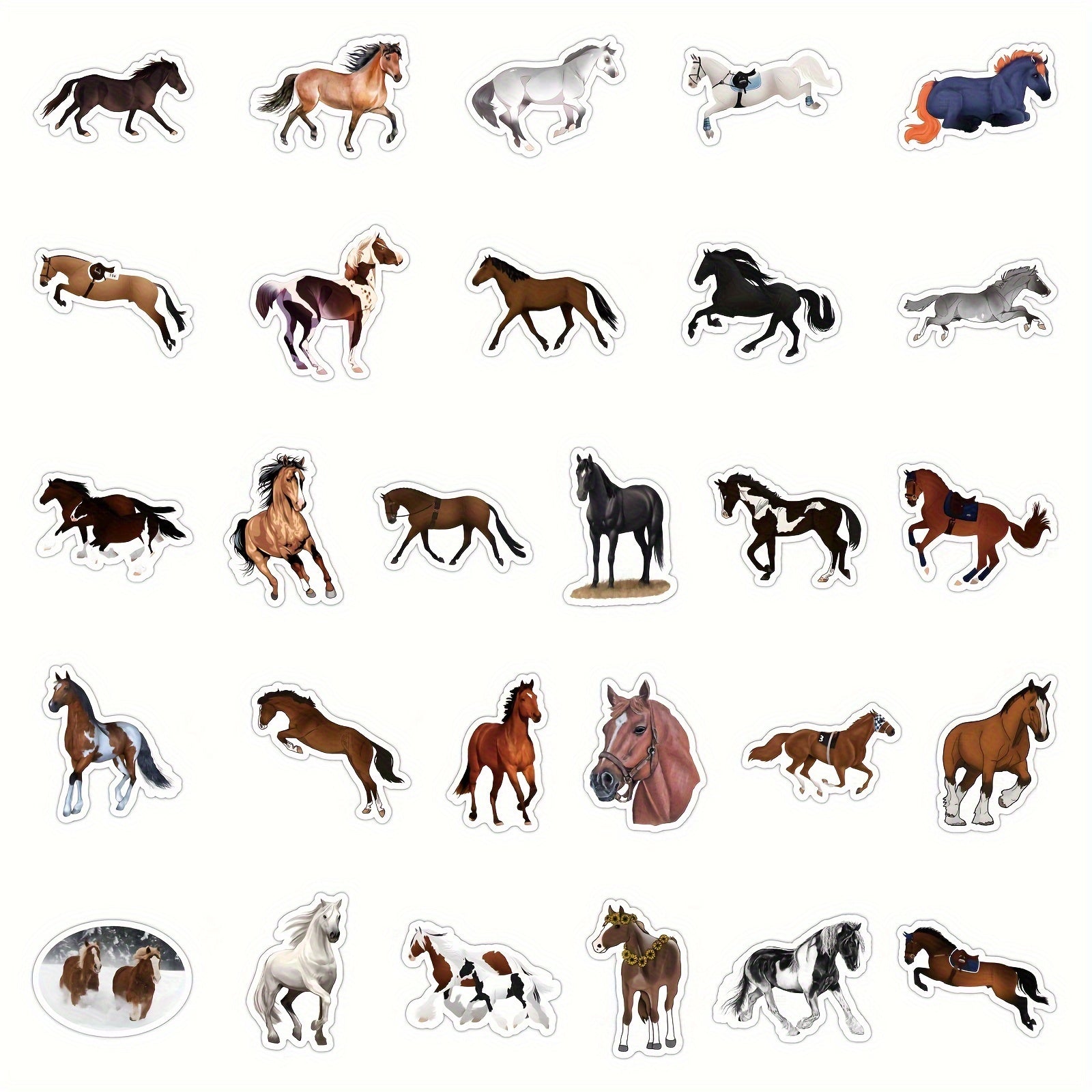 50pcs Horse Stickers Vinyl Water Proof Scrapbook Laptop Bumper Skateboard