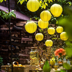25 Yellow Paper Lantern Set for Party Decorations
