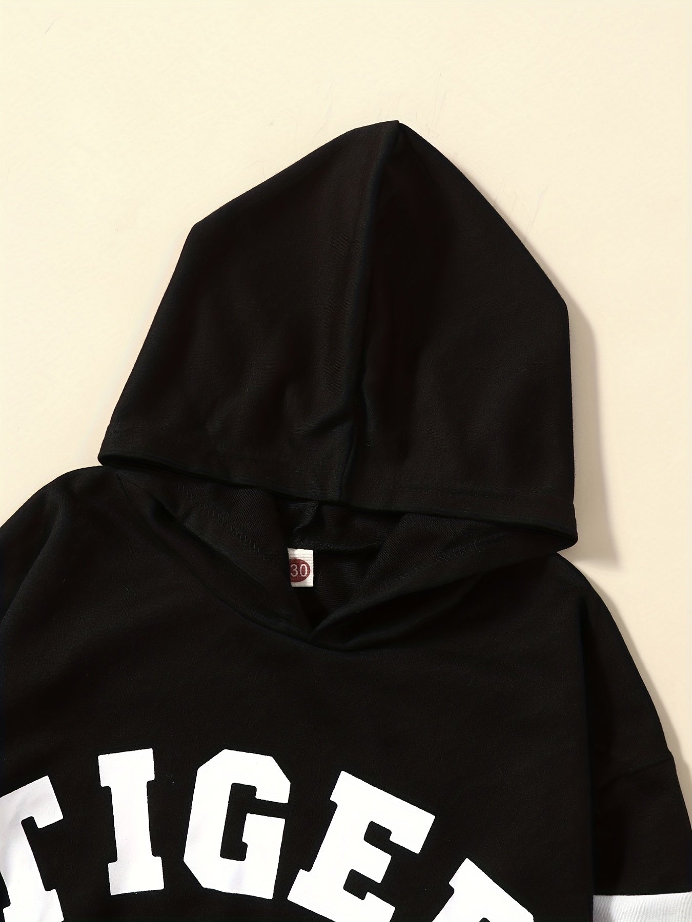 Boy's Tiger Print Hoodie & Sweatpants Set for Spring Fall