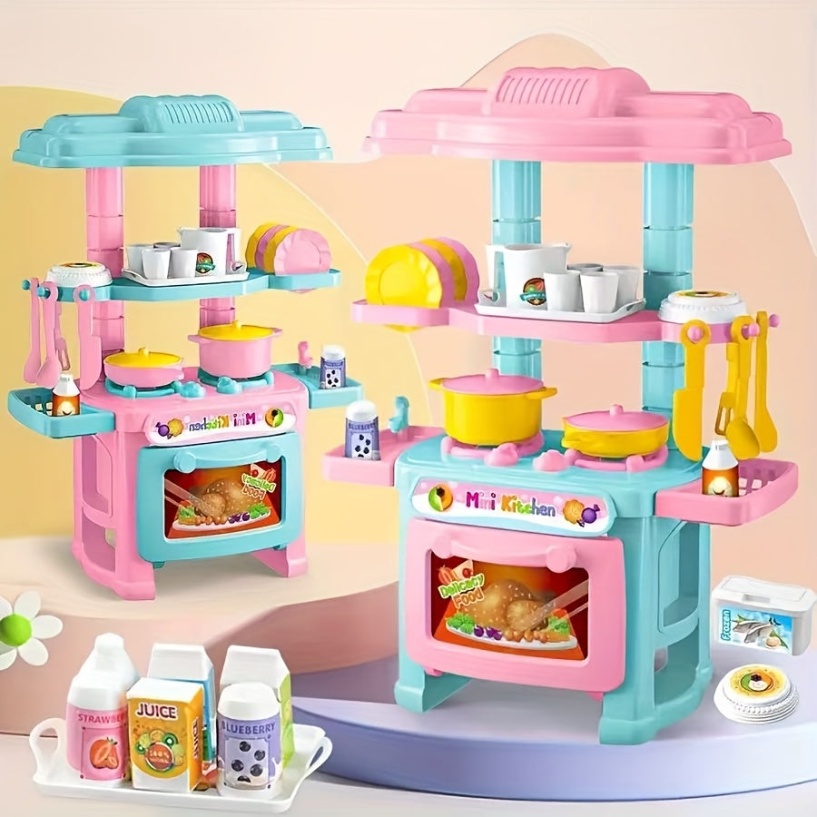 Girls' Play Kitchen Mini Cookware Accessories Pretend Cooking Food Game Set