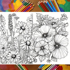 Flower and Plant Coloring Book for Adults
