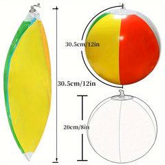 10pcs Inflatable Beach Balls for Pool Parties Hawaiian Luau & Carnivals