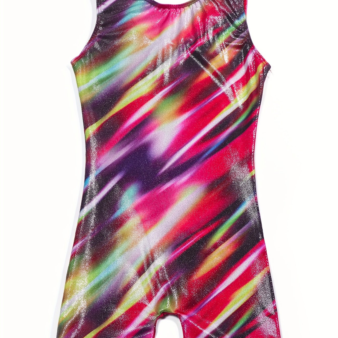 Girls Tie Dye Dancing Suit Stretchy Jumpsuit Romper Gymnastics Practice