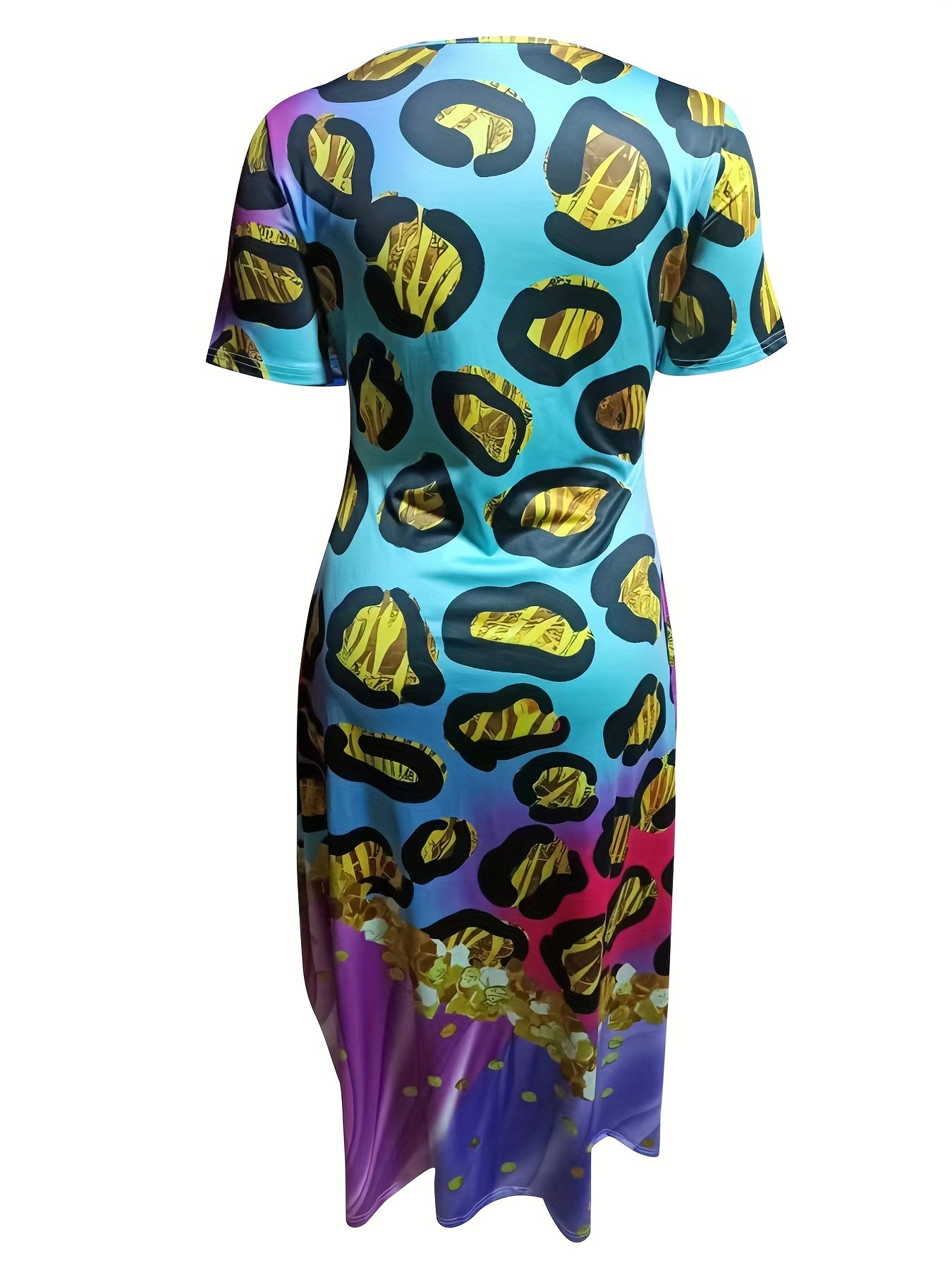 Plus Glitter Leopard Print Maxi Dress