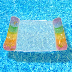 Sequin Gradient Hammock Inflatable Water Float PVC Pool Float